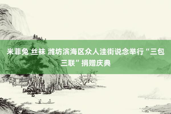 米菲兔 丝袜 潍坊滨海区众人洼街说念举行“三包三联”捐赠庆典