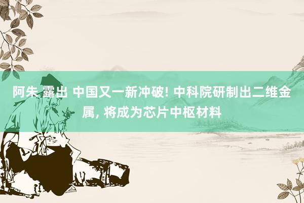 阿朱 露出 中国又一新冲破! 中科院研制出二维金属， 将成为芯片中枢材料