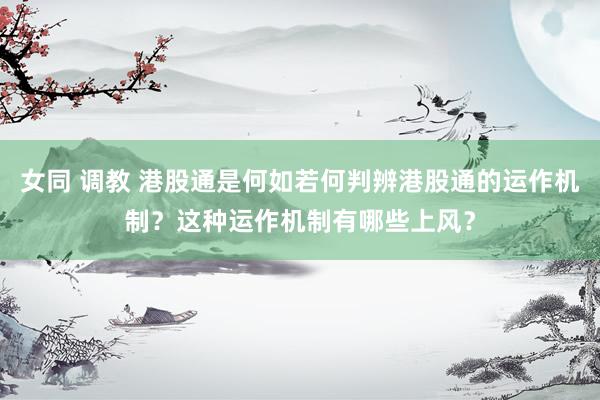女同 调教 港股通是何如若何判辨港股通的运作机制？这种运作机制有哪些上风？