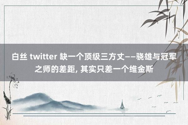 白丝 twitter 缺一个顶级三方丈——骁雄与冠军之师的差距， 其实只差一个维金斯