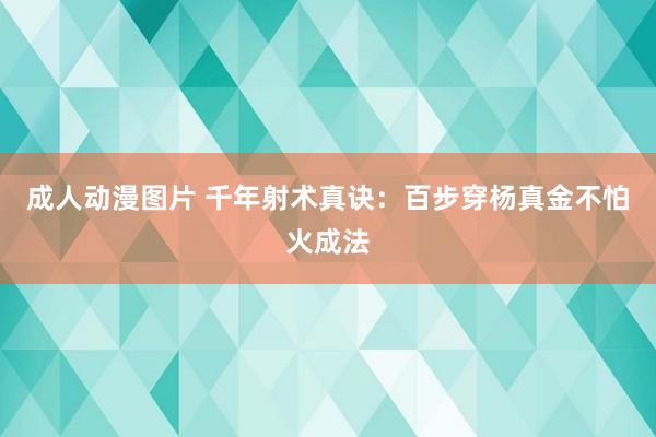 成人动漫图片 千年射术真诀：百步穿杨真金不怕火成法